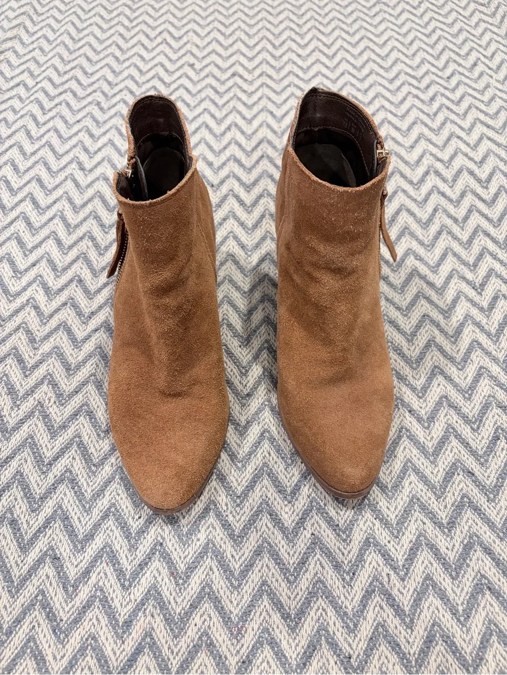 Aldo Women's Suede Tan Ankle Boots with Side Zip